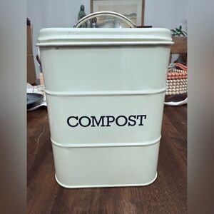 KitchenCraft Living Nostalgia Kitchen Compost Bin, Metal Antique Cream